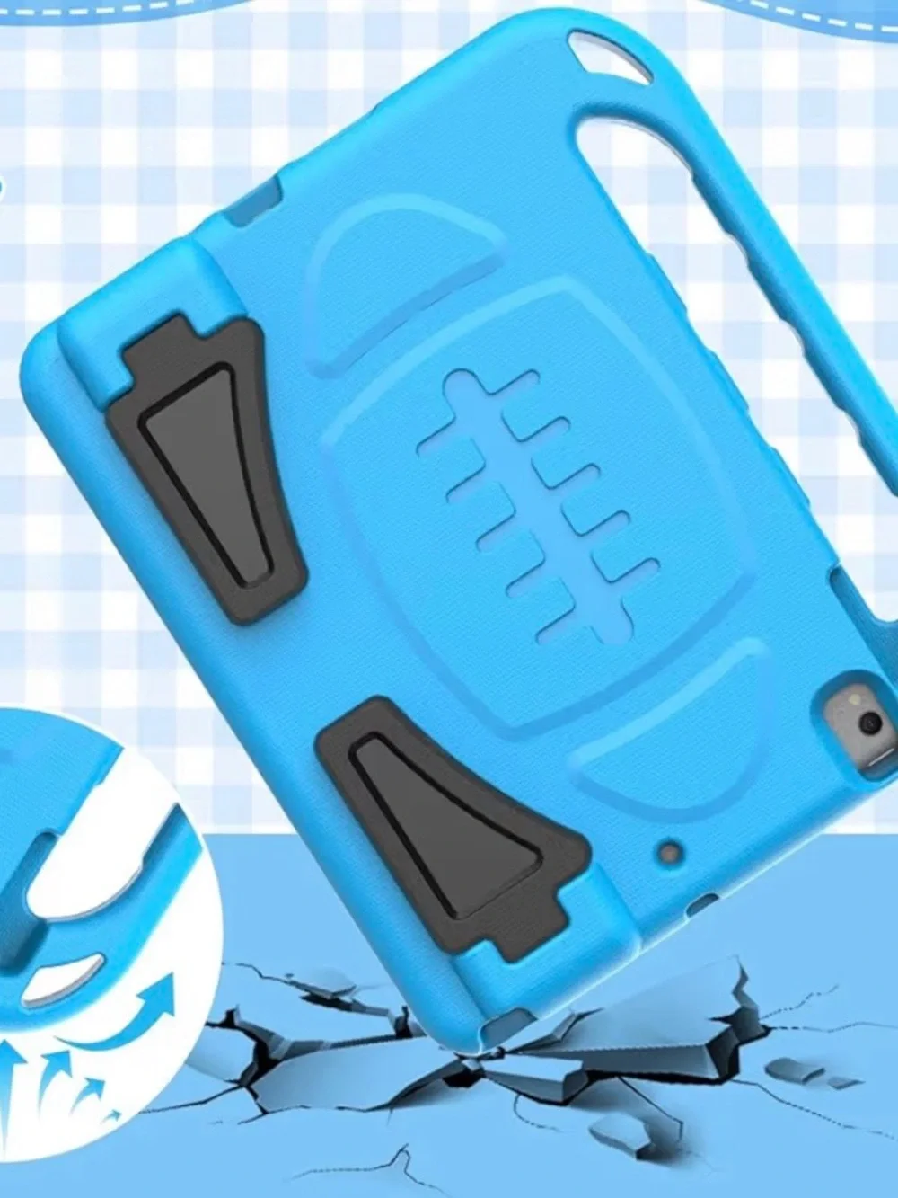 Mou Blue Shockproof Kids Tablet Handle Case